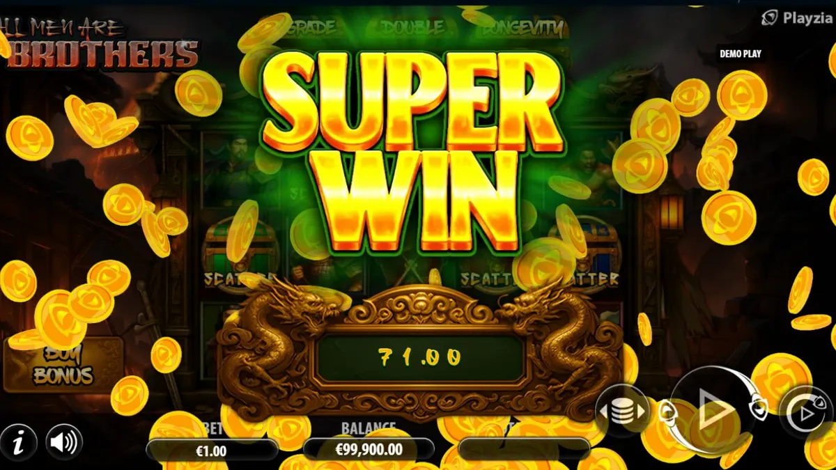 Tampilan visual slot All Men Are Brothers dengan tema pejuang kuno Tiongkok